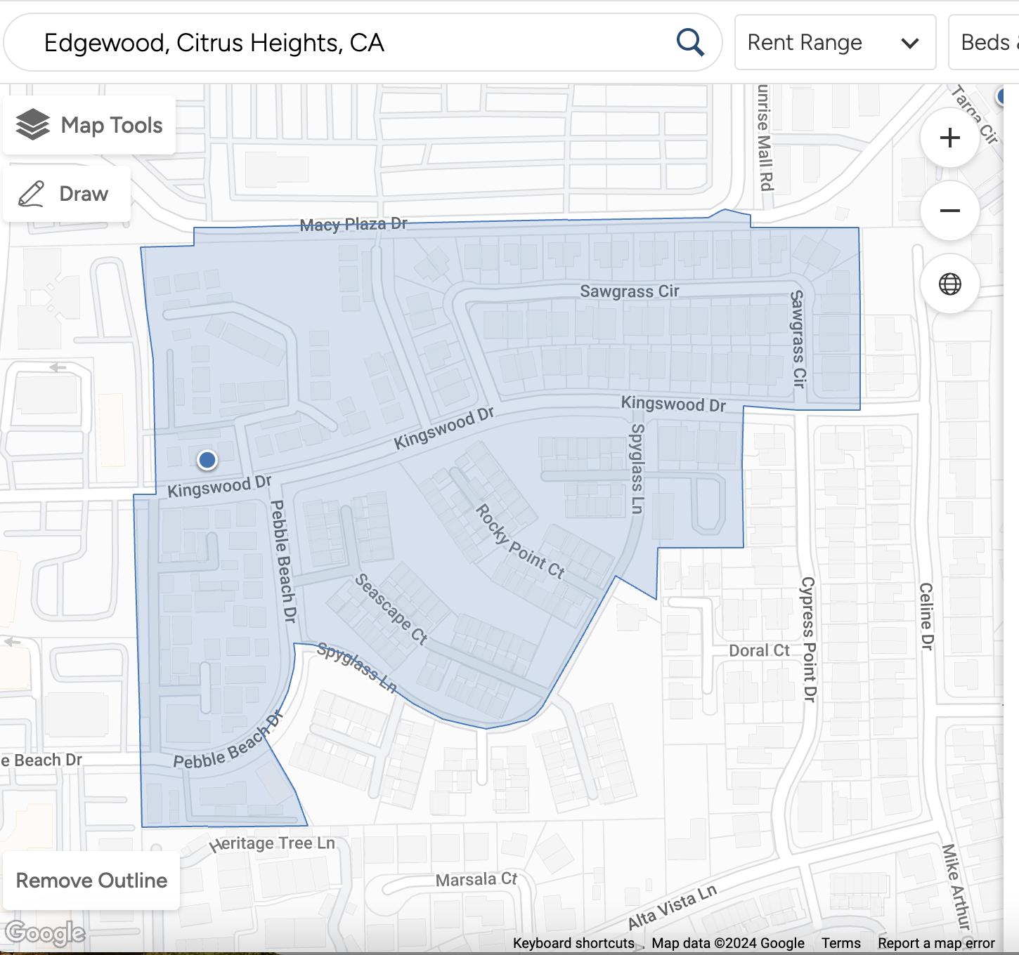 Screenshot, rent.com, edgewood boundaries.